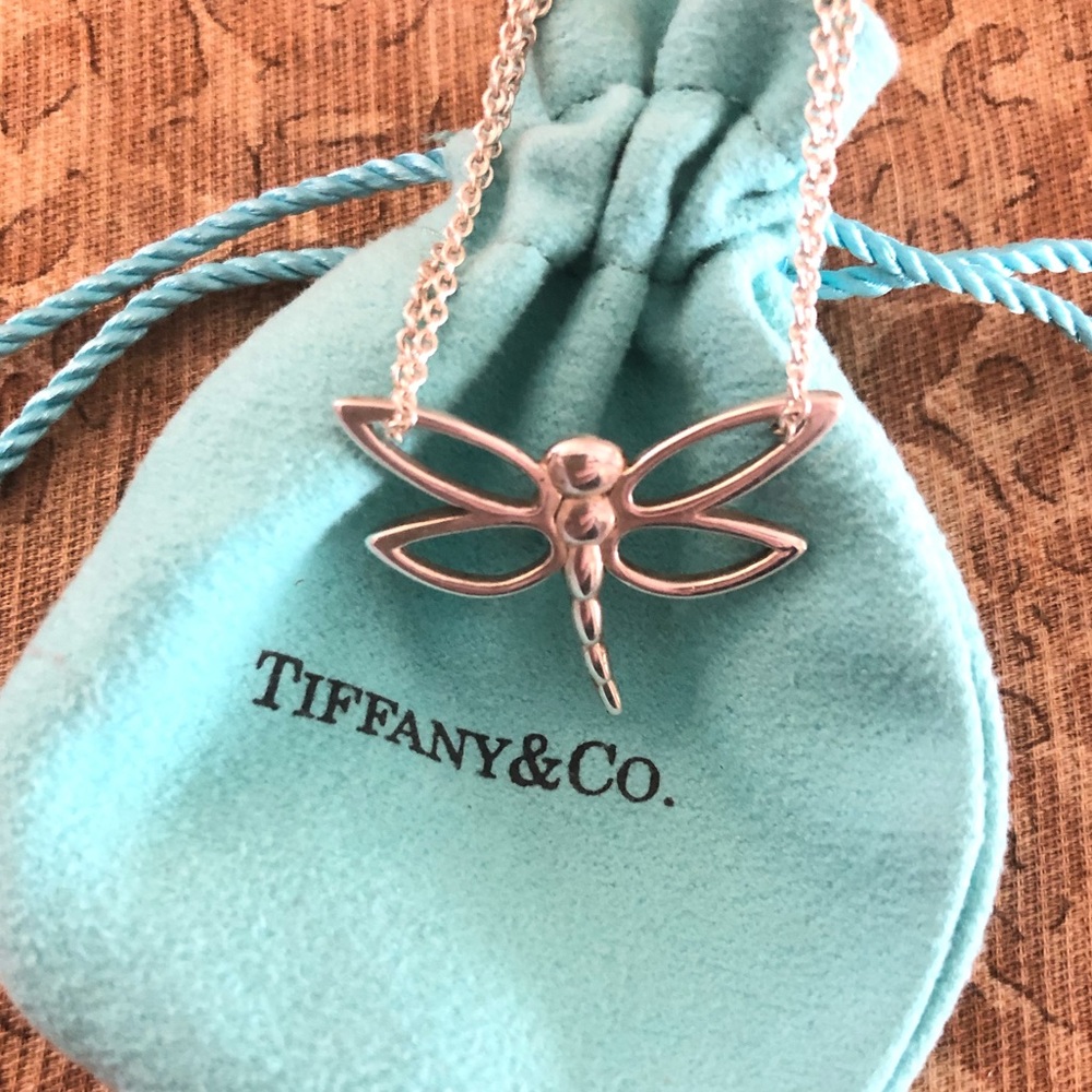 Tiffany & Co. double chain Dragonfly necklace 925